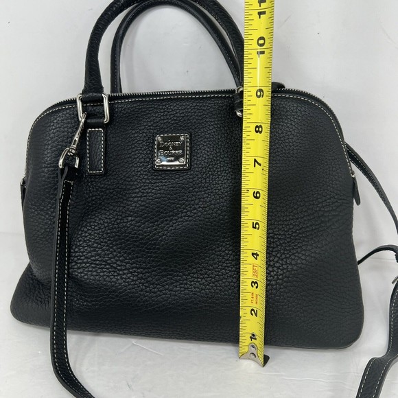 Dooney & Bourke Embossed Pebbled Domed Zip Leather Satchel...
